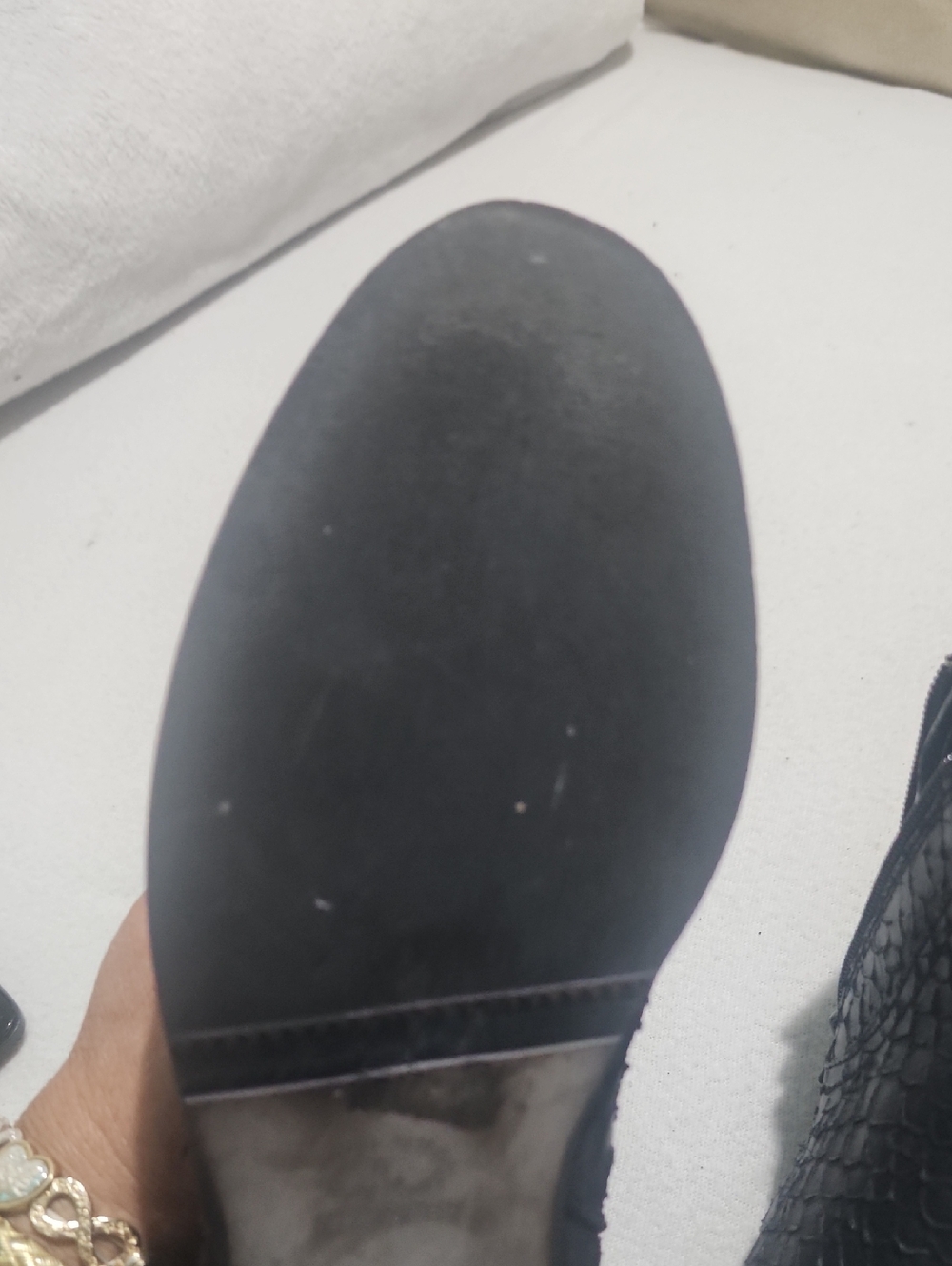 Black Textured Chelsea Boots Authentic python Leather . - Picture 8 of 9